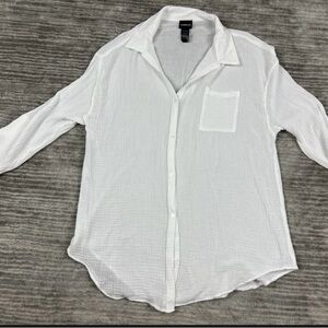 Cover2Cover sheer gauze blouse or swimwear cover up Sz L